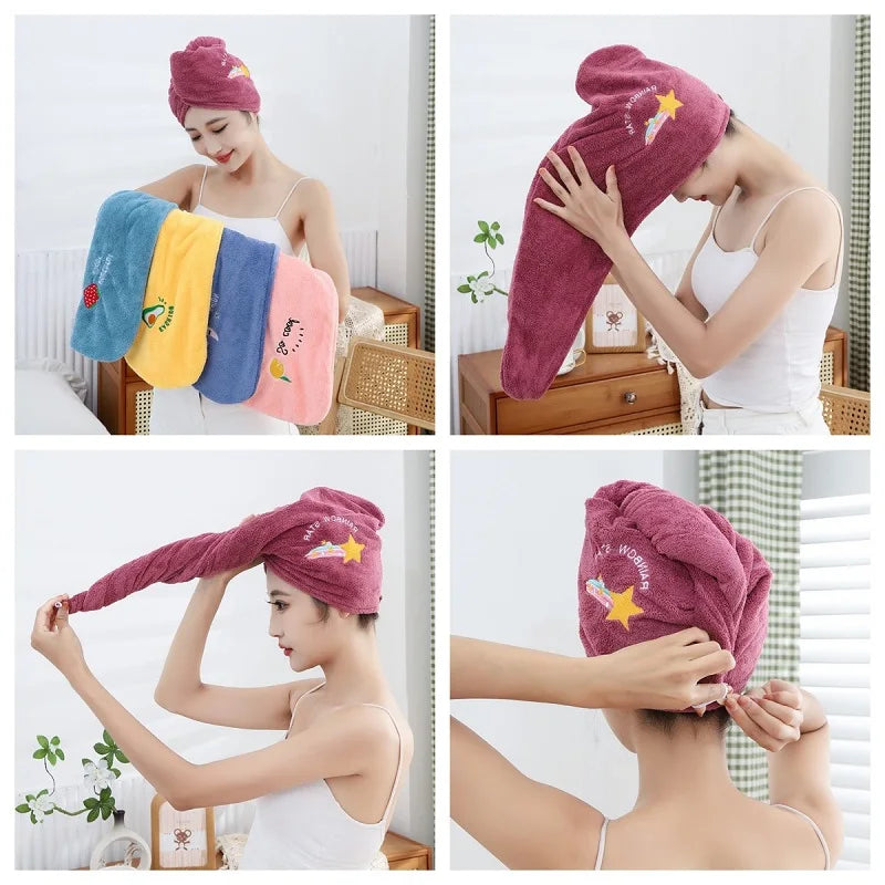 Soft Microfiber Towels and Shower Cap for Quick Drying Hair