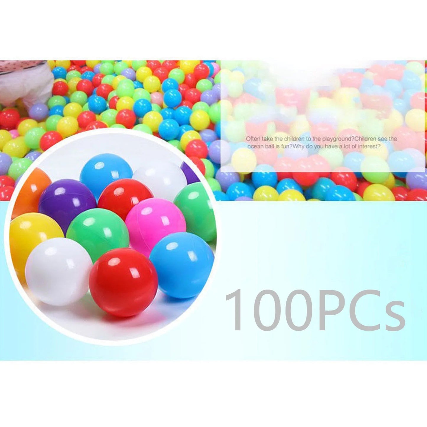 Outdoor Sport Ball, Eco-Friendly, Water Pool Ocean Wave, 50/100pcs, 5.5cm, Stress Air Ball, Funny Toys for Kids.