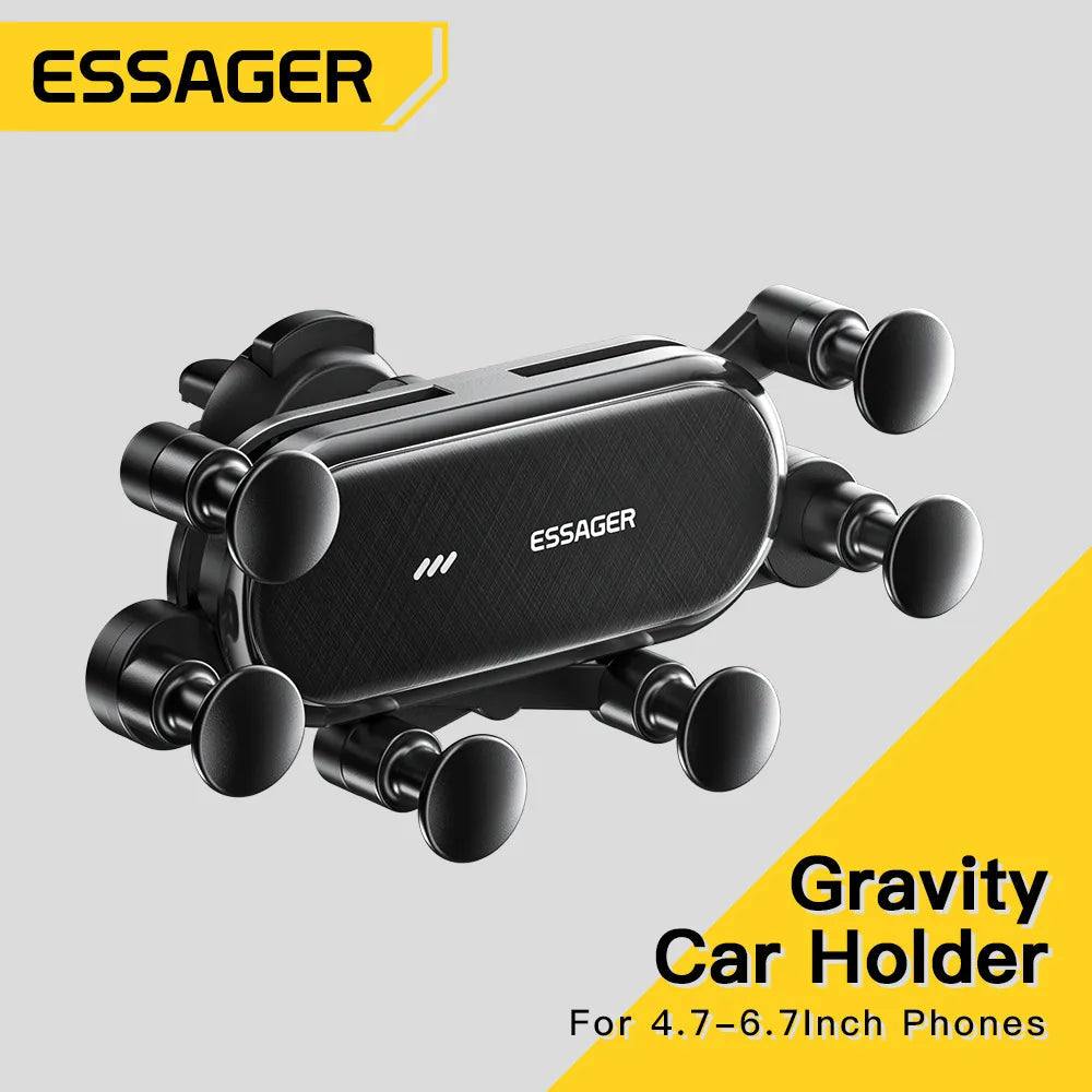 Essager Gravity Car Phone Holder Air Vent Clip Mount Mobile Cell Phone Stand In Car GPS Support For iPhone 14 13 12 Pro Xiaomi