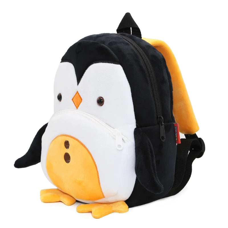 Boys Girls Backpack Cute Animal Penguin Children Plush Backpack Kindergarten School Bag