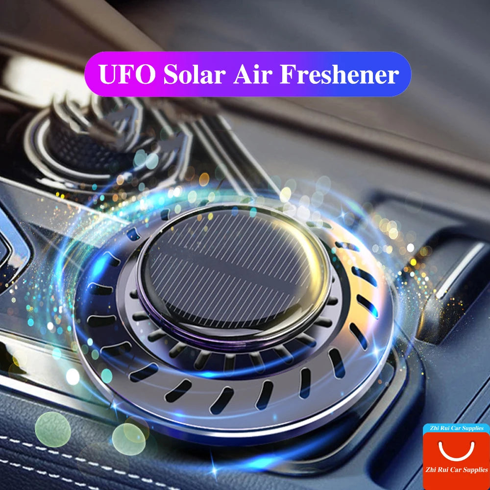 Solar Car Air Freshener Rotating UFO Fragrance Decorative Interior Accessories Car Flavoring Supplies Original Perfume Diffuser