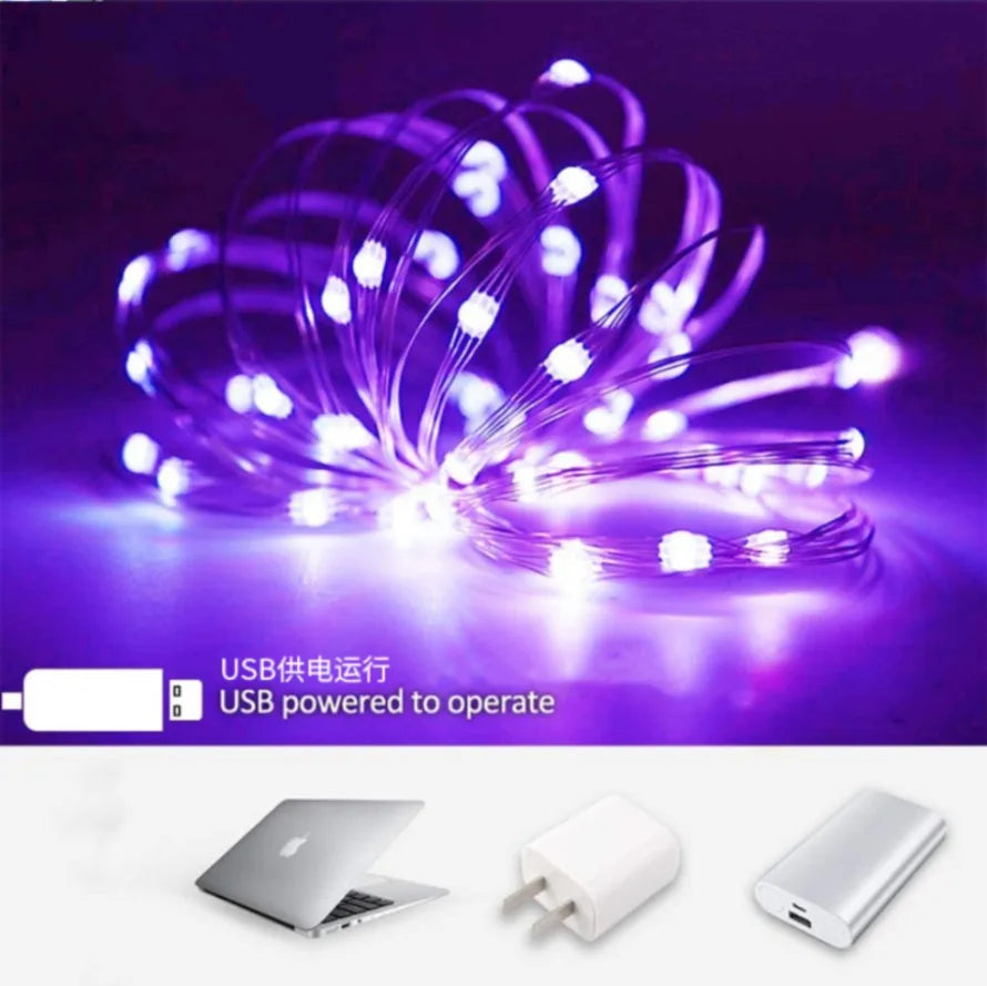 1m/10m/20m LED USB String Lights Copper Silver Wire Garland Light Waterproof Fairy Lights For all Parties Decoration