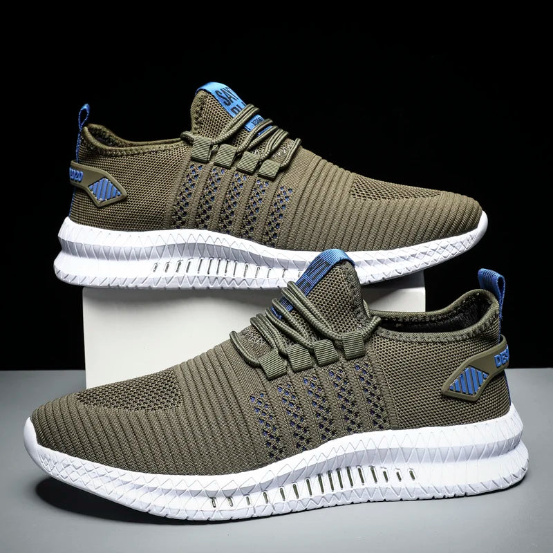 Fashion Sneakers for Men Lightweight Men's Casual Shoes Breathable Male Footwear Lace Up Walking Shoe