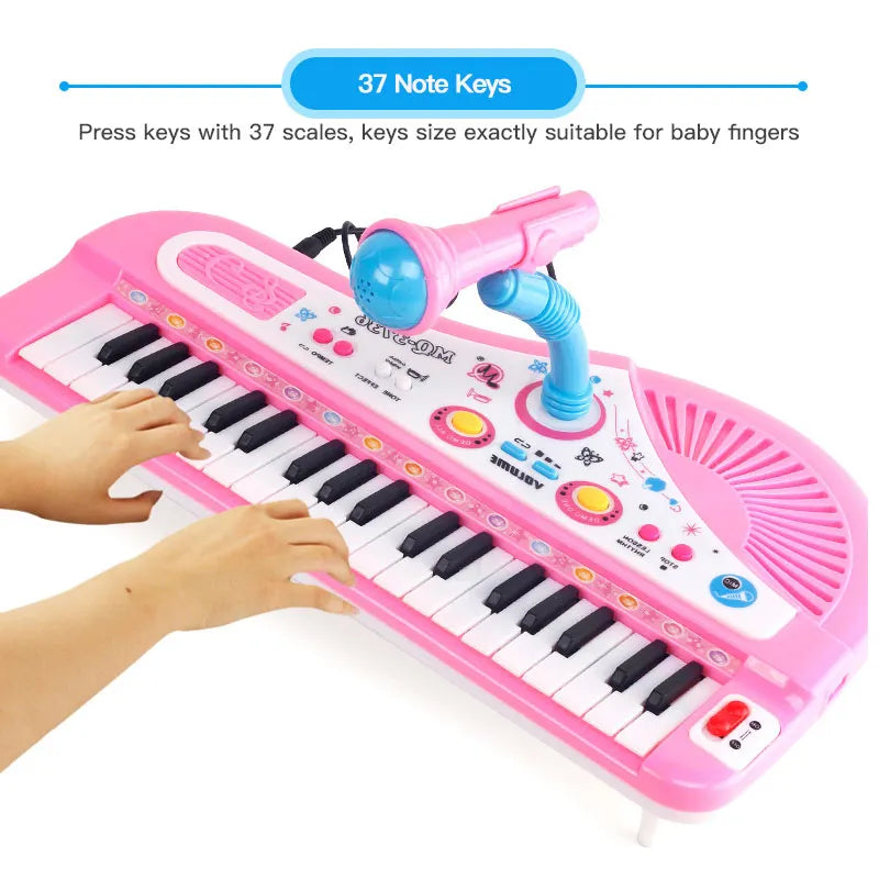 37 Key Electronic Keyboard Piano for Kids with Microphone Musical Instrument Toys Educational Toy Gift for Children Girl Boy