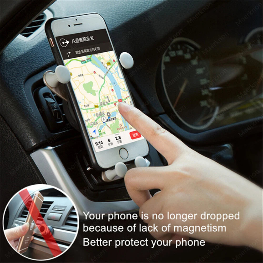 Car Phone Holder Mount for iPhone 15/14/13 Pro, Xiaomi, Huawei, Samsung - Universal Air Vent GPS Smartphone Bracket