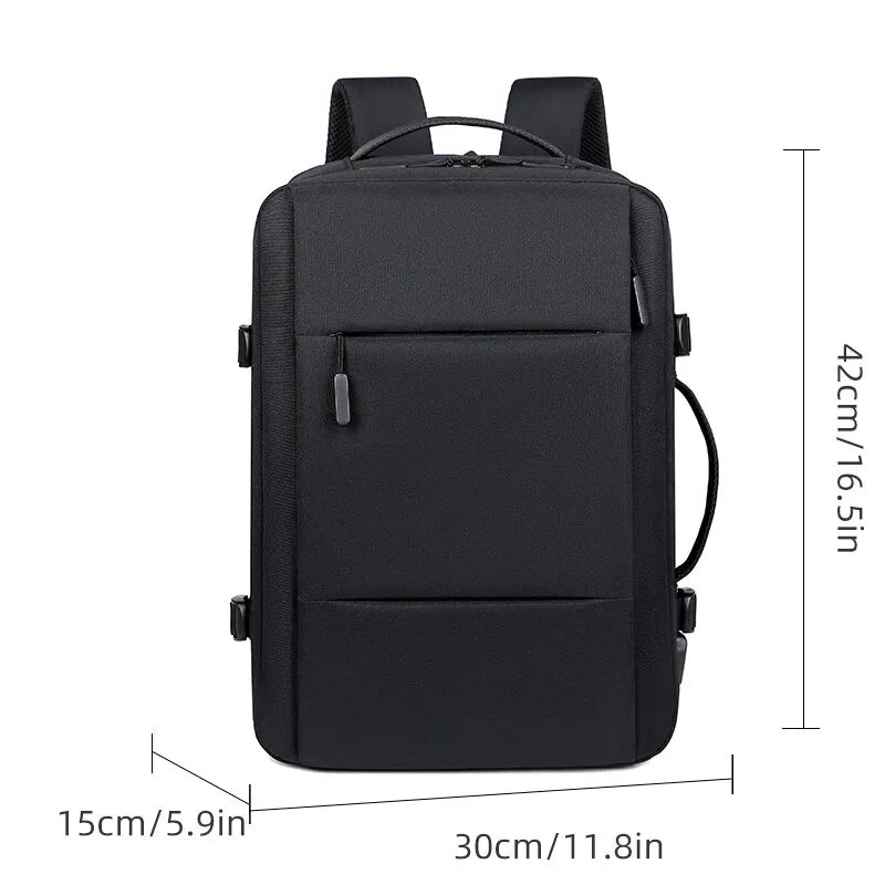 Classic Travel Backpack for Men - Business, School, Expandable, USB Charging, Large Capacity, Laptop Waterproof, Fashion Backpack