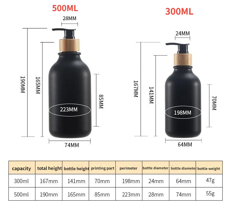 300/500ml Soap Dispenser Thickened Refillable Shampoo Pump Bottle Lotion Container Soap Pump Tank Hand Wash Bathroom Accessories