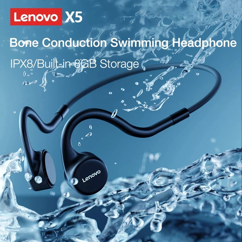 Lenovo Bone Conduction Earphones X3 Pro Bluetooth Hifi Ear-hook Wireless Headset with Mic Waterproof Earbud