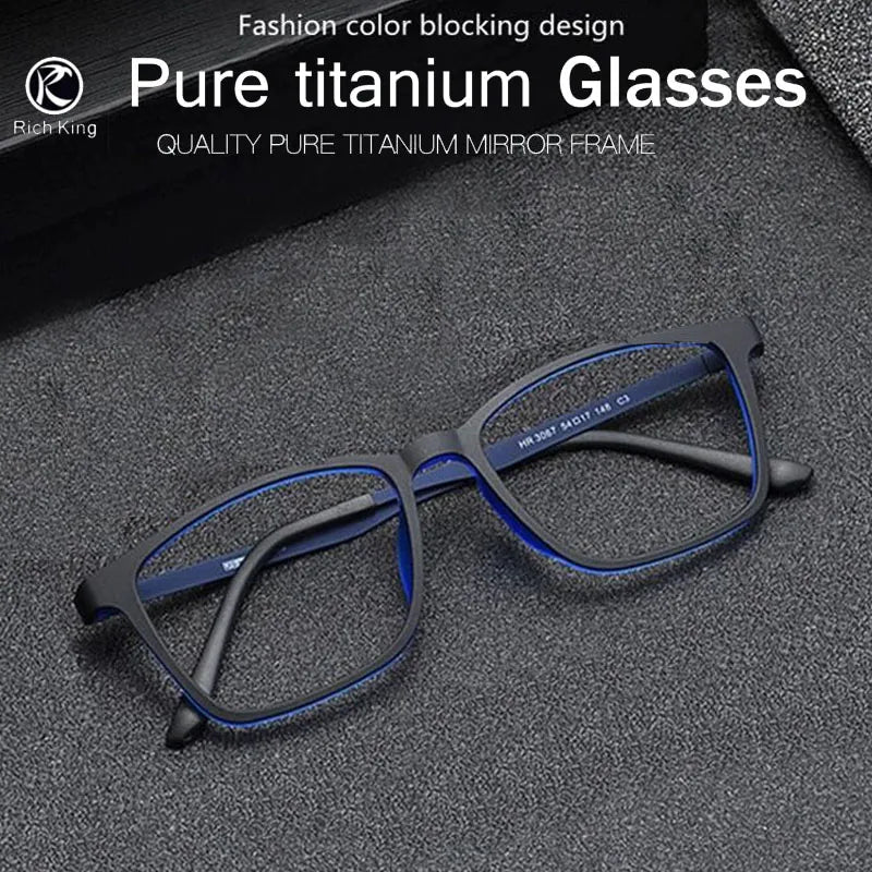 High-Quality Pure Titanium Men's Anti Blue Light Reading Glasses - Diopter +1.0 to +4.0