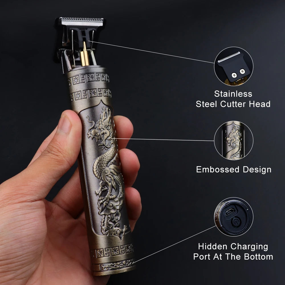 Vintage T9 Hair Trimmer for Men - Professional Cordless Beard Trimmer - Ideal for Home and Travel