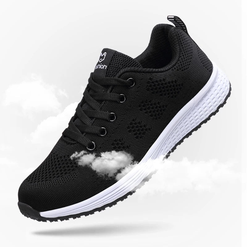 Breathable, Lightweight Women's Running Shoes with Anti-slip, Soft, Fashionable Tennis Sneakers, Lace-Up Outdoor Sports Shoes