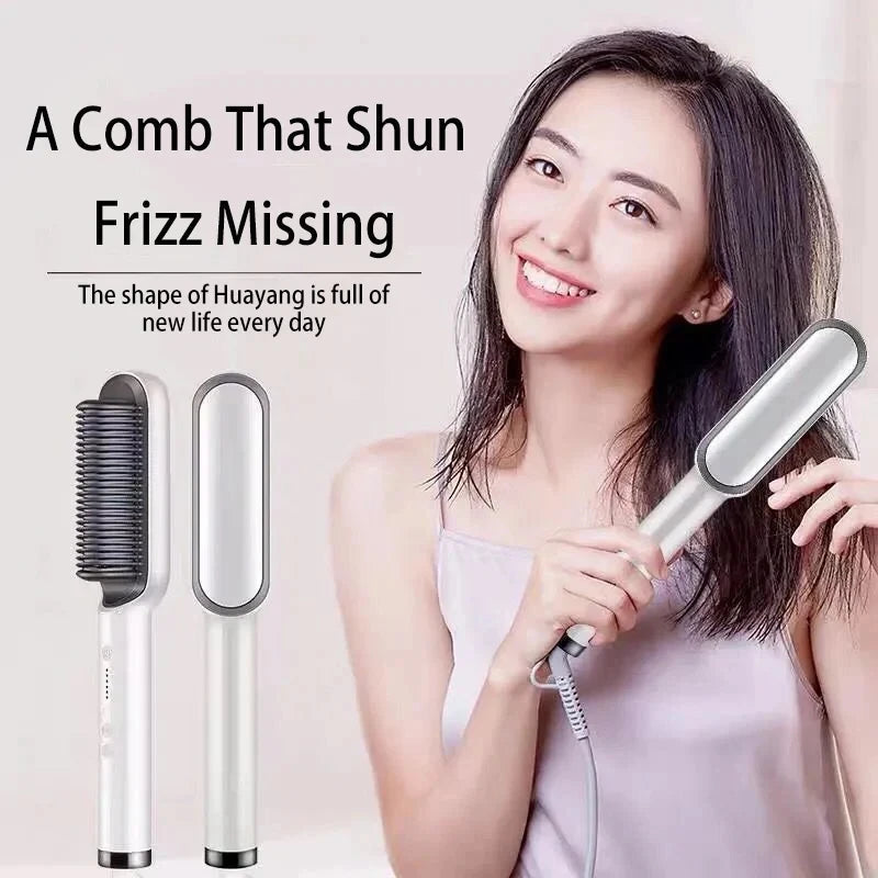 Negative Ion Hair Straightener Hot Comb Curling Iron Multi-speed Electric Straightening Comb Curling Iron Hair Styling Tools