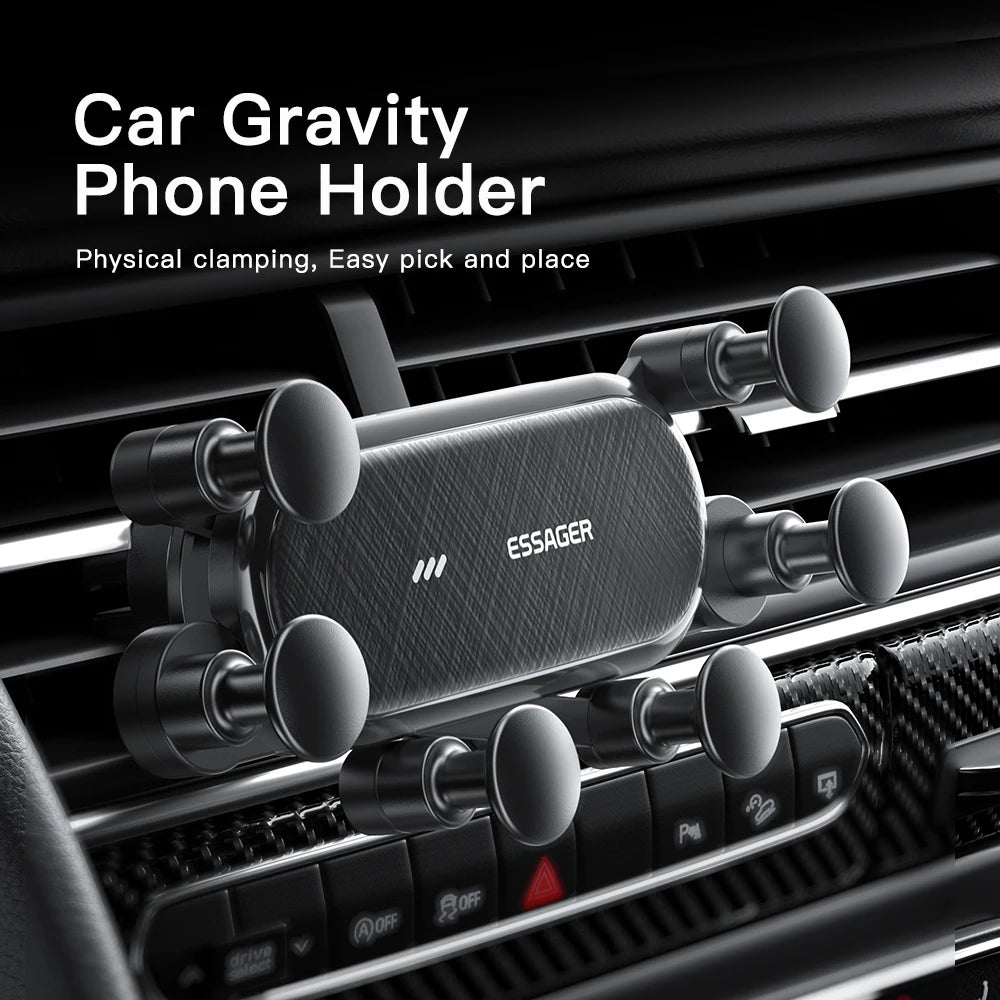 Essager Gravity Car Phone Holder Air Vent Clip Mount Mobile Cell Phone Stand In Car GPS Support For iPhone 14 13 12 Pro Xiaomi