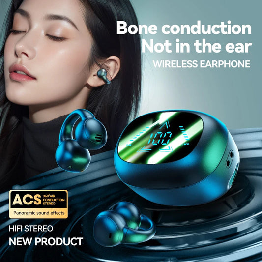 SK High Quality Bone Conduction Wireless Headphones 5.3 HIFI Bluetooth Headset Noise Reduction Earbuds Sports Clip ear Earphones