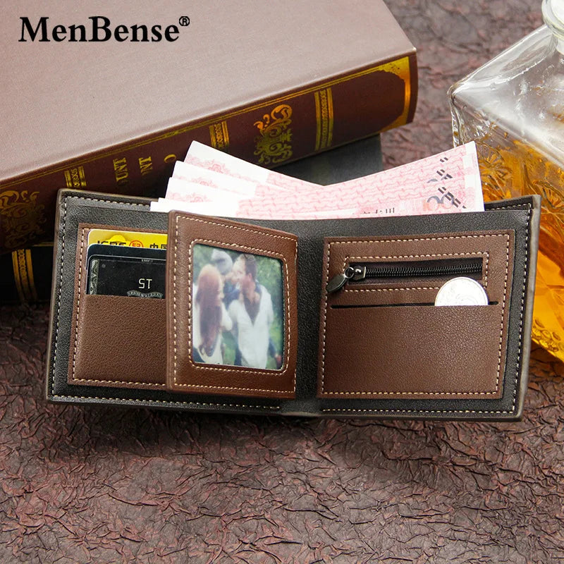 Men's Tri-fold Wallet with Multi-card Slots and Coin Purse