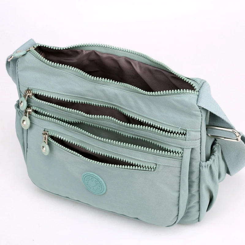 Waterproof Nylon Shoulder Bag Crossbody Messenger Handbag for Women.