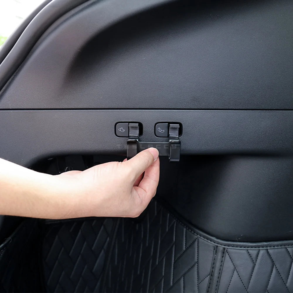 Rear Trunk Hook Seat Button for Model Y Tesla Cargo Grocery Shopping Bag Holder Umbrella Hanger Storage Car Interior 2022