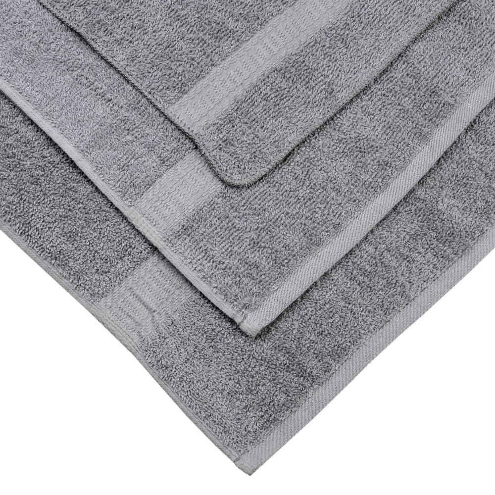 Mainstays Solid 18-Piece Bath Towel Set, School Grey