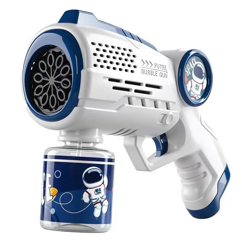 Astronaut-Themed Electric Bubble Machine Gun for Beach and Outdoor Fun, Ideal Gift for Kids