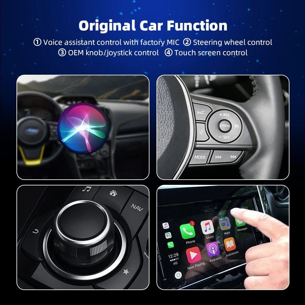 EKIY Wired to Wireless Carplay for Toyota Mazda Nissan Camry Suzuki Subaru Citroen Audi Mercedes Kia Ford Opel IOS15 Spotify BT