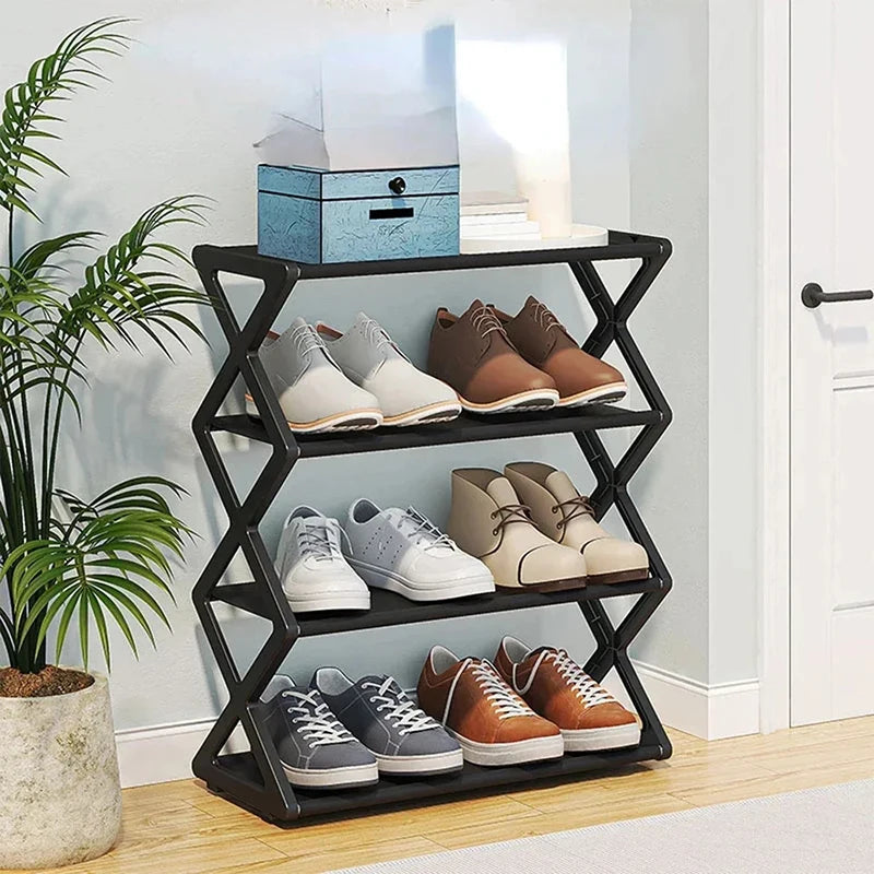 Household X-shaped Shoe Rack Multi-functional Assembled Shoe Cabinet Multi-layer Dust-proof Storage Rack Shoe Hanger Save Space