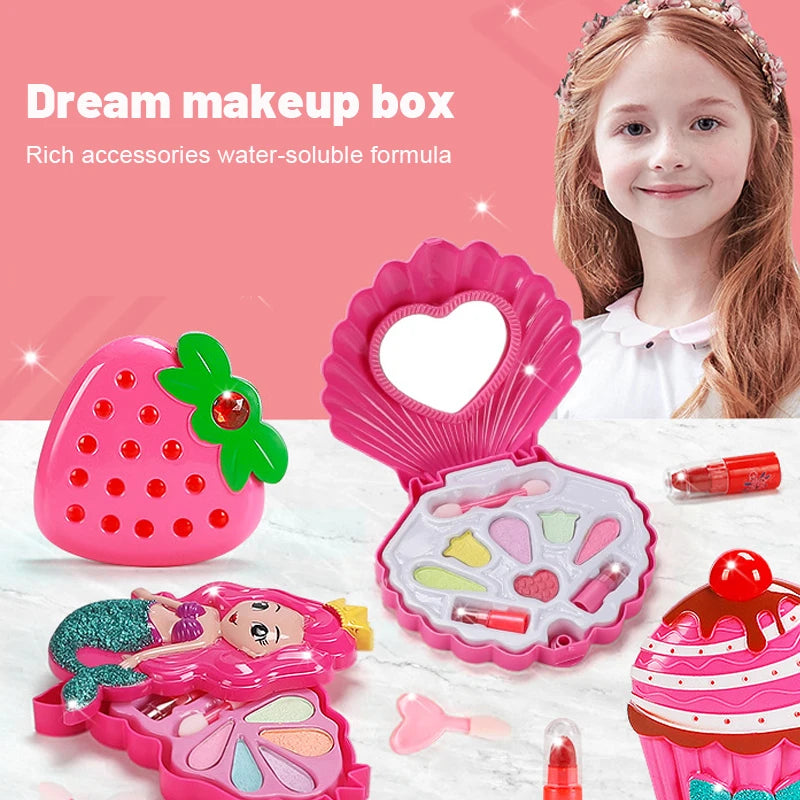 Simulation Girl Pretend Princess Makeup Toys Play House Children's Cosmetics  Lipstick Eyeshadow Set For Kids Party Cosplay Game