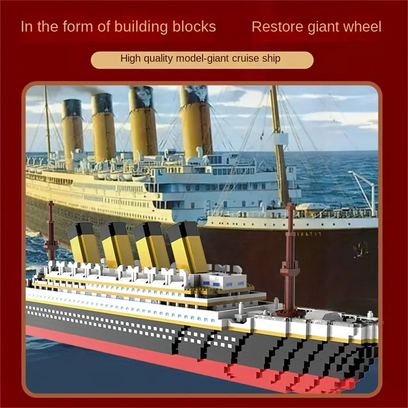 Building block assembly toy Titanic giant boy girl puzzle cruise ship model- 350/607/1878 PCS