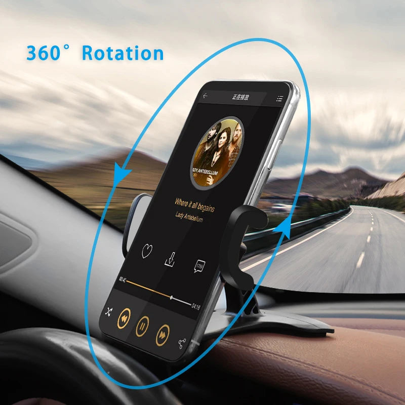 Car Phone Holder, Universal Dashboard Mount, Easy Clip, Multi-Functional GPS Navigation Bracket