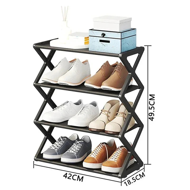 Household X-shaped Shoe Rack Multi-functional Assembled Shoe Cabinet Multi-layer Dust-proof Storage Rack Shoe Hanger Save Space