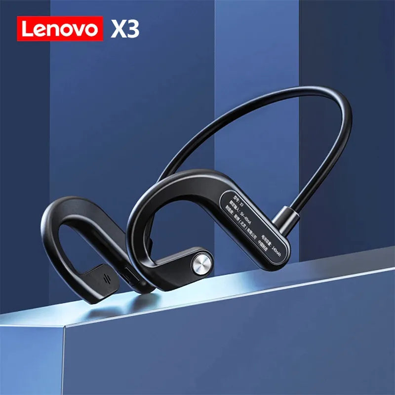 Lenovo Bone Conduction Earphones X3 Pro Bluetooth Hifi Ear-hook Wireless Headset with Mic Waterproof Earbud