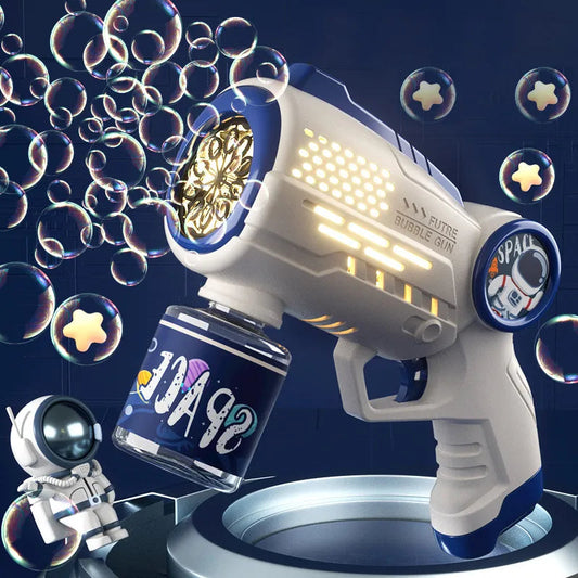 Astronaut-Themed Electric Bubble Machine Gun for Beach and Outdoor Fun, Ideal Gift for Kids