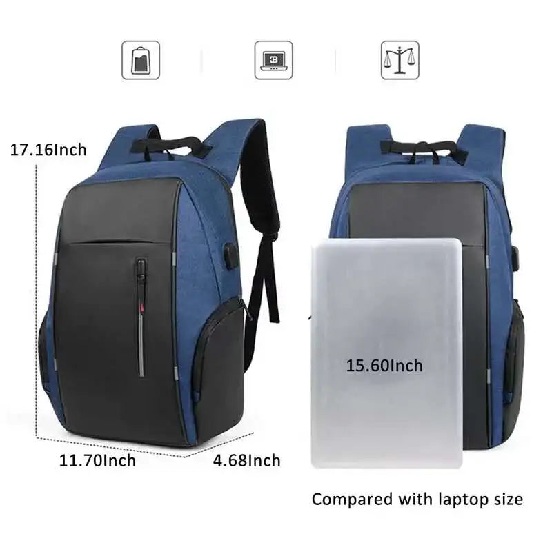 CEAVNI Waterproof 15.6 Inch Laptop Backpack with USB Charging - Casual Oxford Male Business Bag for Computer Notebook