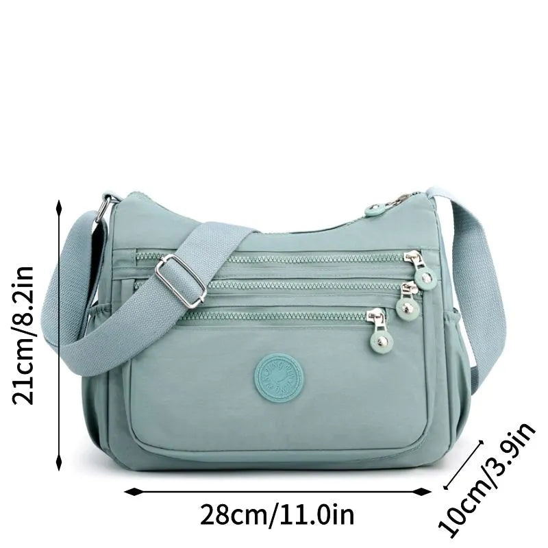 Waterproof Nylon Shoulder Bag Crossbody Messenger Handbag for Women.