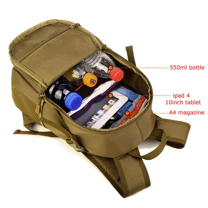 Outdoor Tactical Backpack - Military Rucksacks for Men, 15L/20L Waterproof Sport Travel Backpacks for Camping, Mochila for Fishing and Hunting Bags"