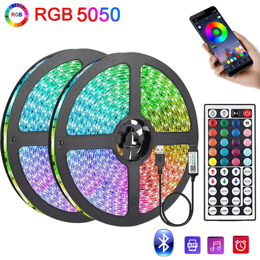 Led Strip Lights SMD 5050 RGB Led Tape APP Remote Control Flexible Ribbon USB Diode Tape for Room Party Decoration TV Backlight