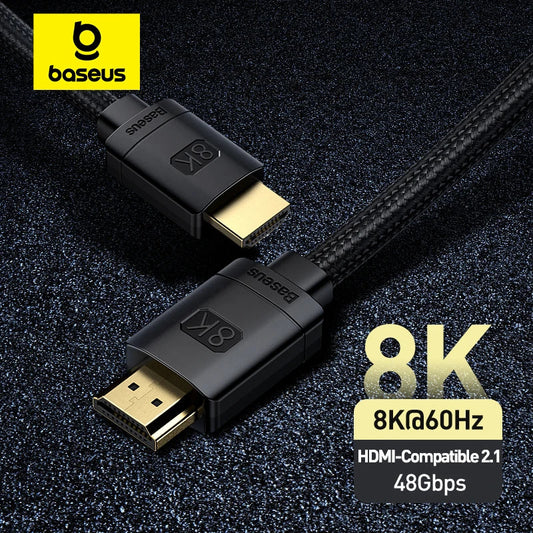 Baseus HDMI-Compatible Cable for Xiaomi Mi Box 48Gbps Digital for PS5 PS4 8K 2.1 4K 2.0 HDMI-Compatible Splitter 8K/60Hz Cables