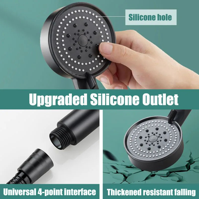 High Pressure Shower Head Turbo Replete for Shower 5 Molds Knobs Saving Shower Head Bathroom Accessories