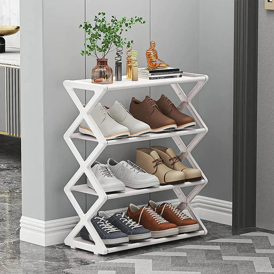 Household X-shaped Shoe Rack Multi-functional Assembled Shoe Cabinet Multi-layer Dust-proof Storage Rack Shoe Hanger Save Space