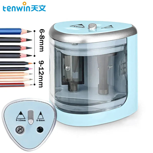 Tenwin New Electric Automatic Pencil Sharpener, Two-Hole, with Switch, for Home, Office, School Supplies, and Art Stationery.