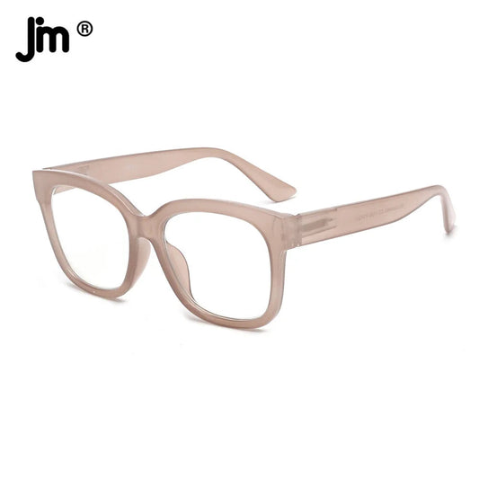 JM Anti Blue Light Square Reading Glasses for Women - Spring Hinge Presbyopia Glasses with Diopters 1 to 4.0