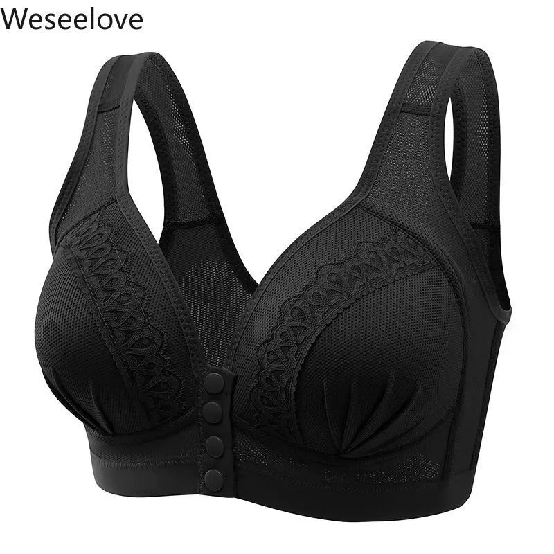 Front Closure Bra for Women - Wireless, Push Up, Plus Size, No Steel Ring