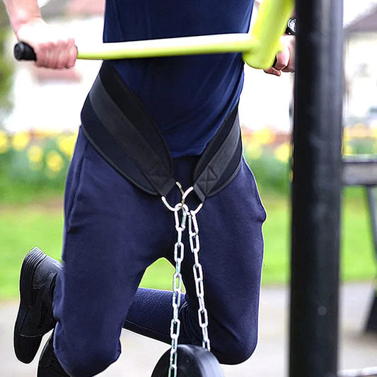 Thicken Weight Lifting Belt with Chain for Pull Ups, Chin Ups, and More"