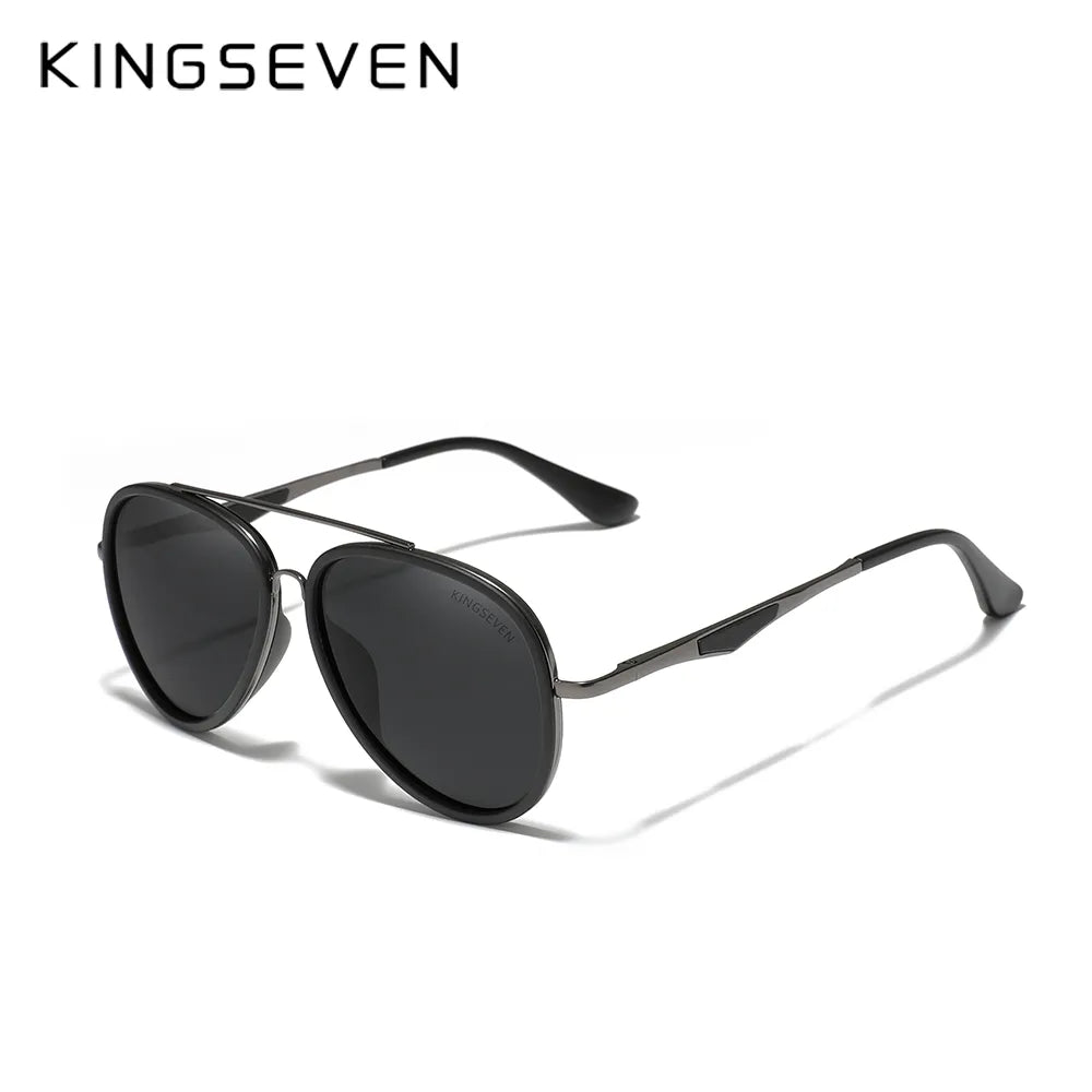 KINGSEVEN - Classic Pilot Polarized Sunglasses for Men - Driving Sun Glasses with UV Blocking, Eyewear Oculos N7936