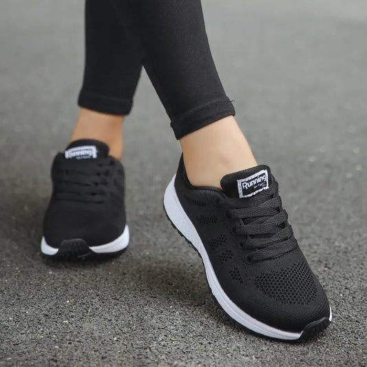 2024 Women's Outdoor Summer Sneakers, Black Air Cushion Running Shoes for Walking and Jogging