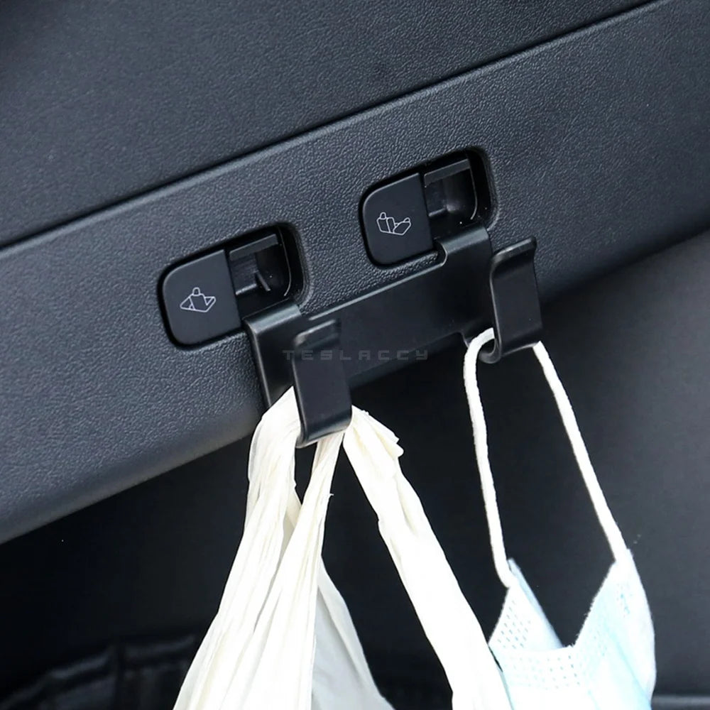 Rear Trunk Hook Seat Button for Model Y Tesla Cargo Grocery Shopping Bag Holder Umbrella Hanger Storage Car Interior 2022