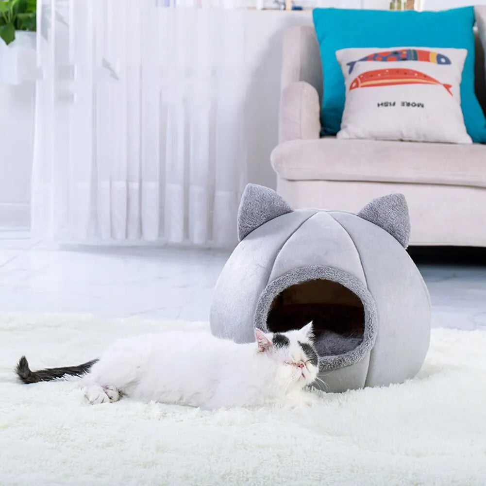 Pet Tent Cave Bed for Cats Small Dogs Self-Warming Cat Tent Bed Cat Hut Comfortable Pet Sleeping Bed