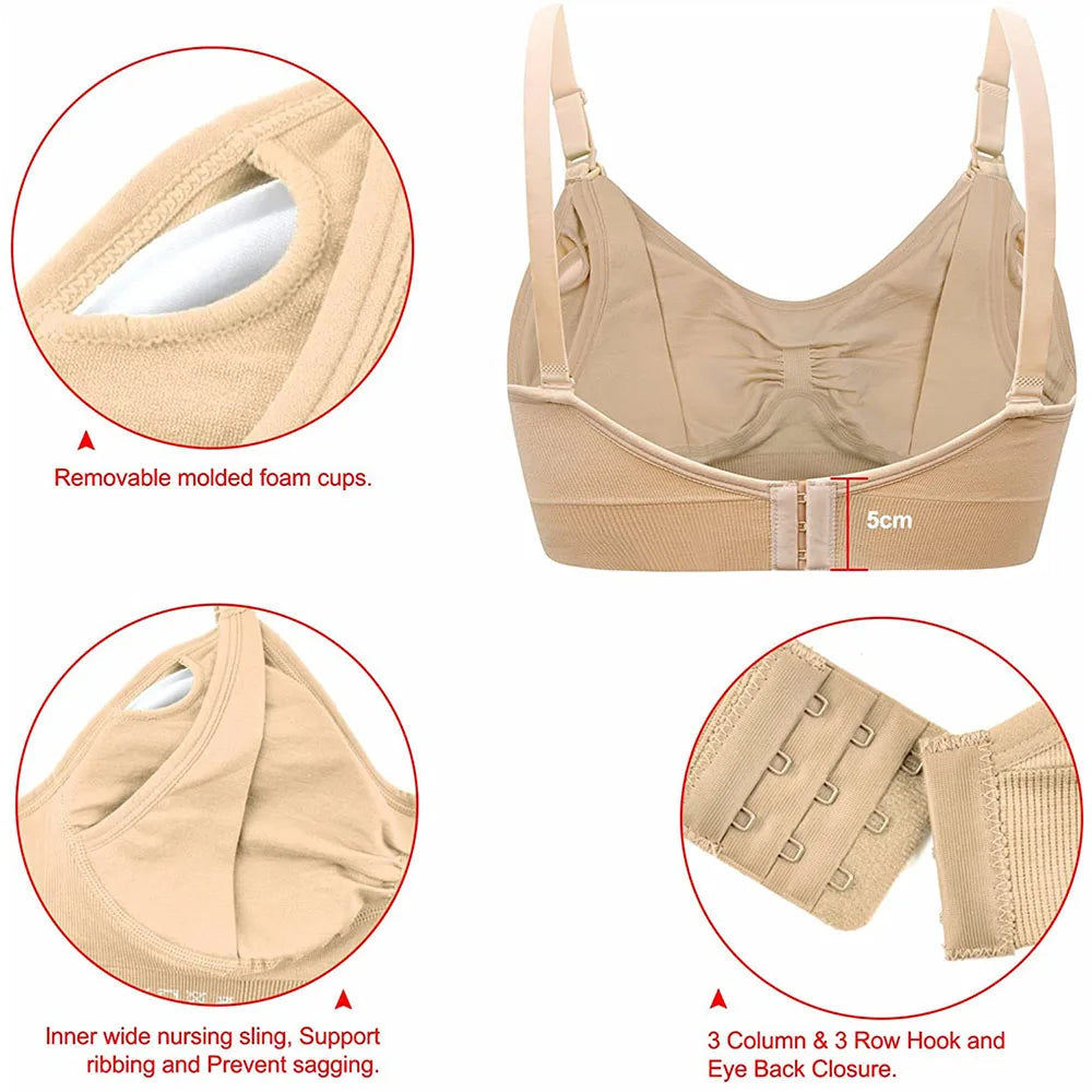 Breastfeeding Bras: Wirefree, Breathable Maternity Nursing Bra for Feeding, Nursing Underwear for Pregnant Women