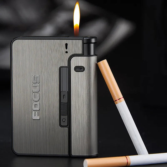 Portable Metal Cigarette Case for 10 King Size Cigarettes (Lighter Not Included)