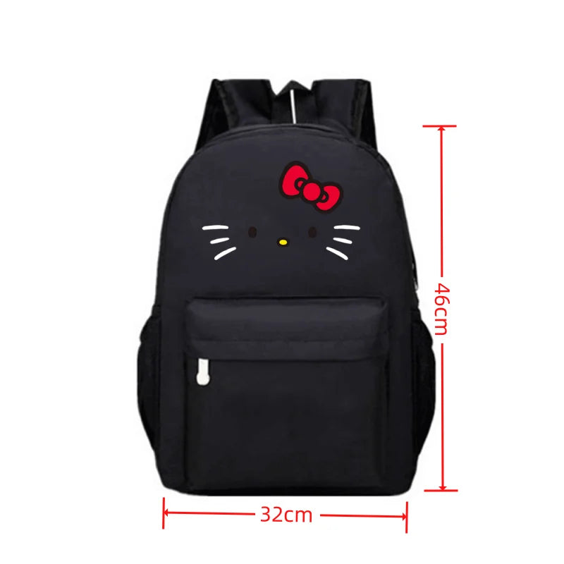 Hello Kitty Women's Large Capacity Laptop Backpack - Oxford Cloth Material - 12.6"x18.11" - 20-35L Capacity