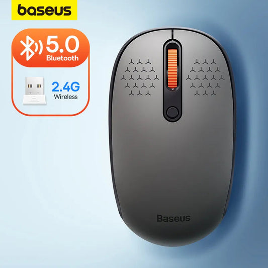 Baseus Mouse Bluetooth Wireless Computer 1600DPI Silent Mouse with 2.4GHz USB Nano Receiver  for PC MacBook Tablet Laptop